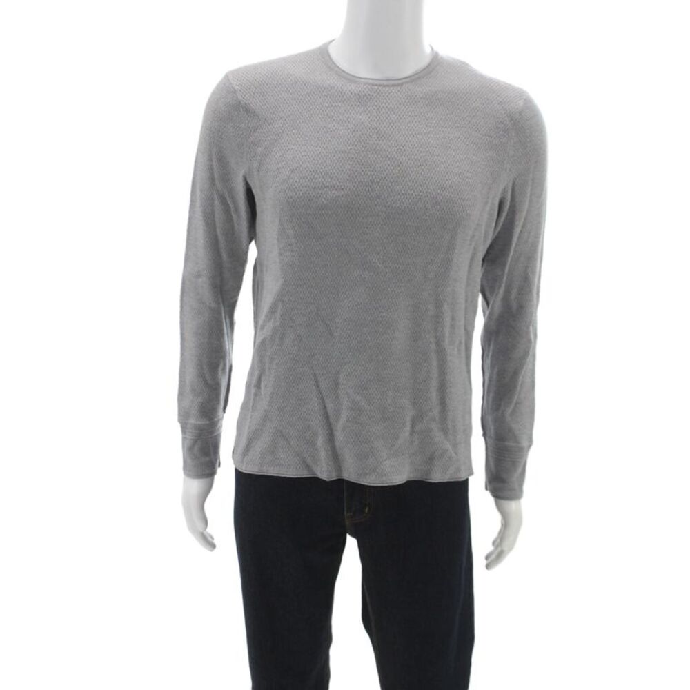 Rag & Bone Mens Pullover Sweater Gray Merino Wool Crewneck Solid Size L